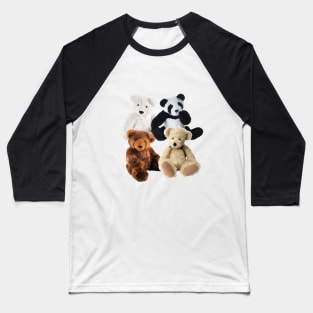 Four Stuffed toy bears Baseball T-Shirt